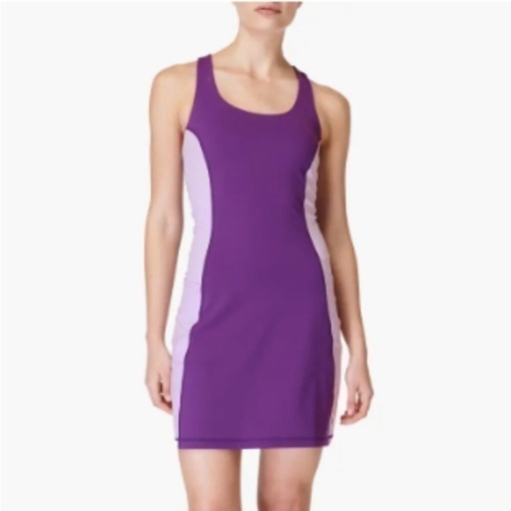 Sweaty Betty Power Workout Colorblock Performance Dress Deep Purple
